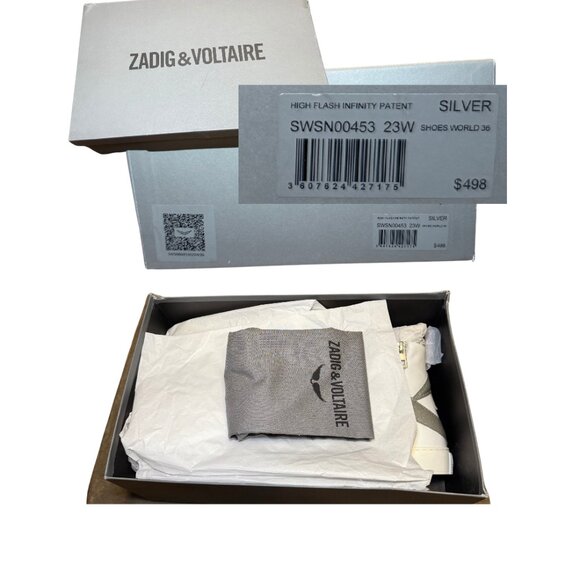 Zadig & Voltaire ZV1747 High Flash High-Top Sneakers Silver - Picture 4 of 16